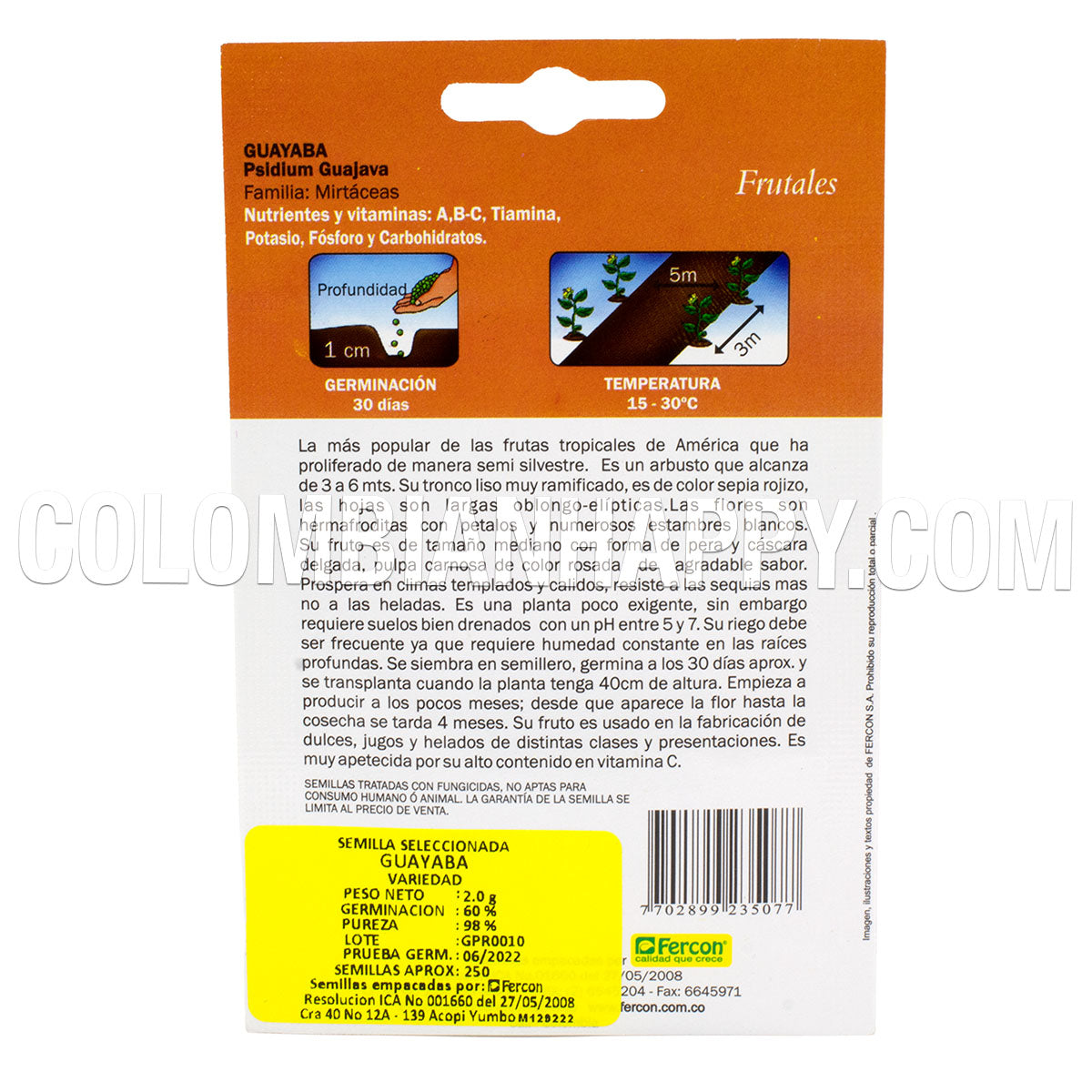GUAYABA - Mirtáceas - Semillas de Fercon
