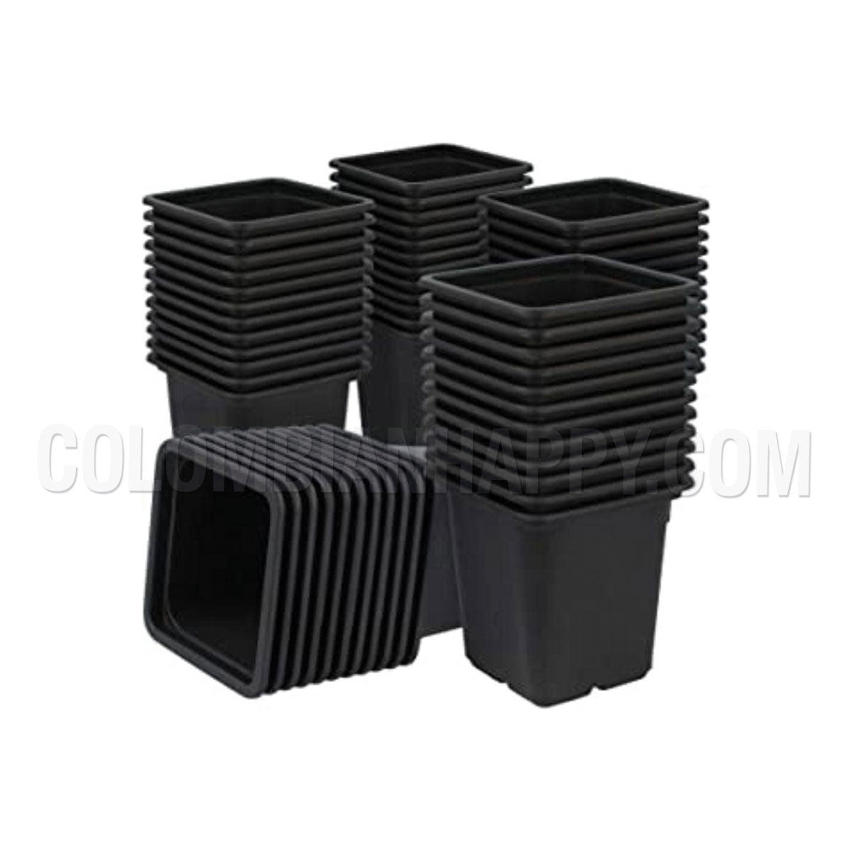 Maceta negra cuadrada de 550 cc (medio litro) Es una maceta de plástico ideal para las primeras fases de crecimiento en exterior Medida 9 x 9 x 9 cm