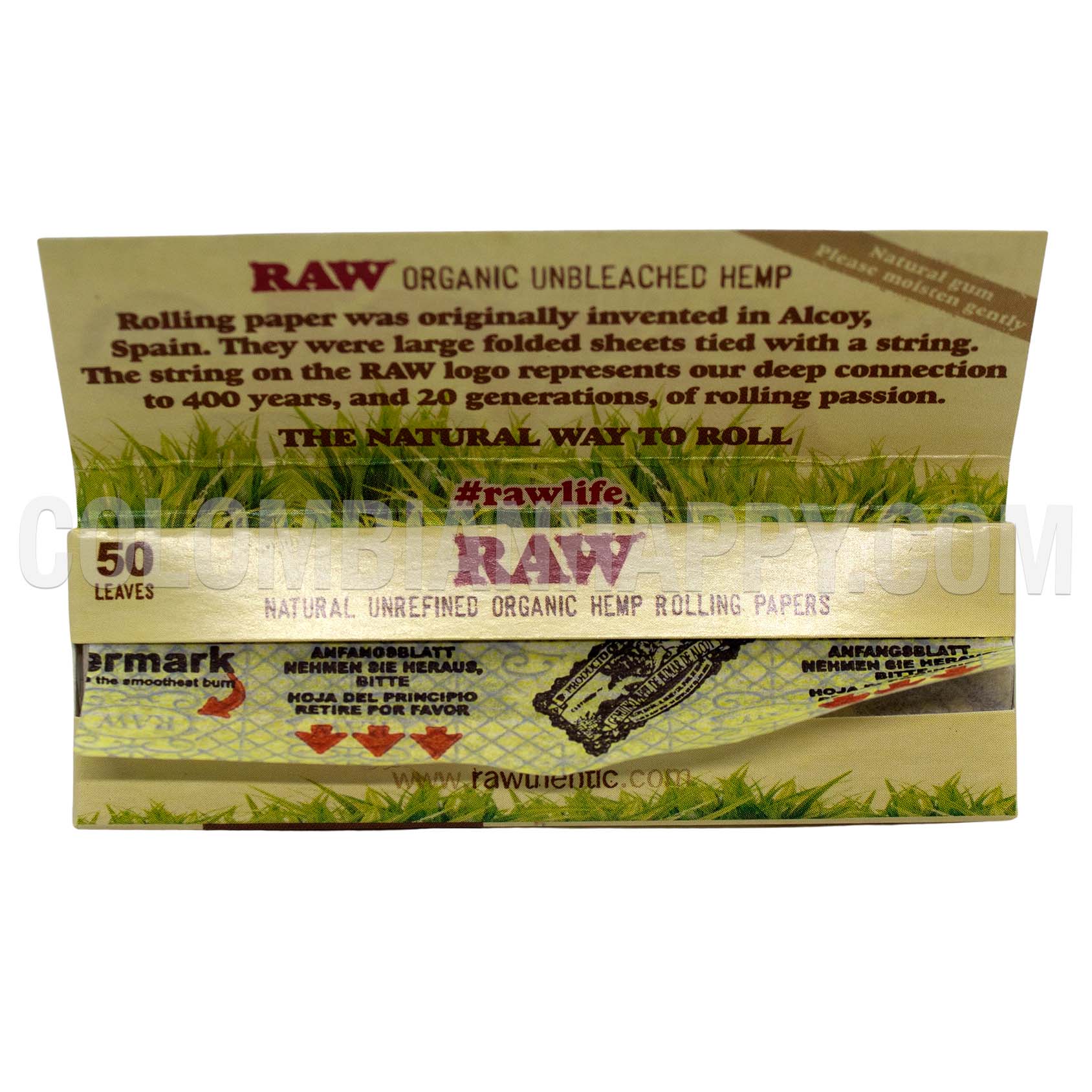 Papel RAW Organic Hemp 1¼ (76mm) - Cáñamo Orgánico