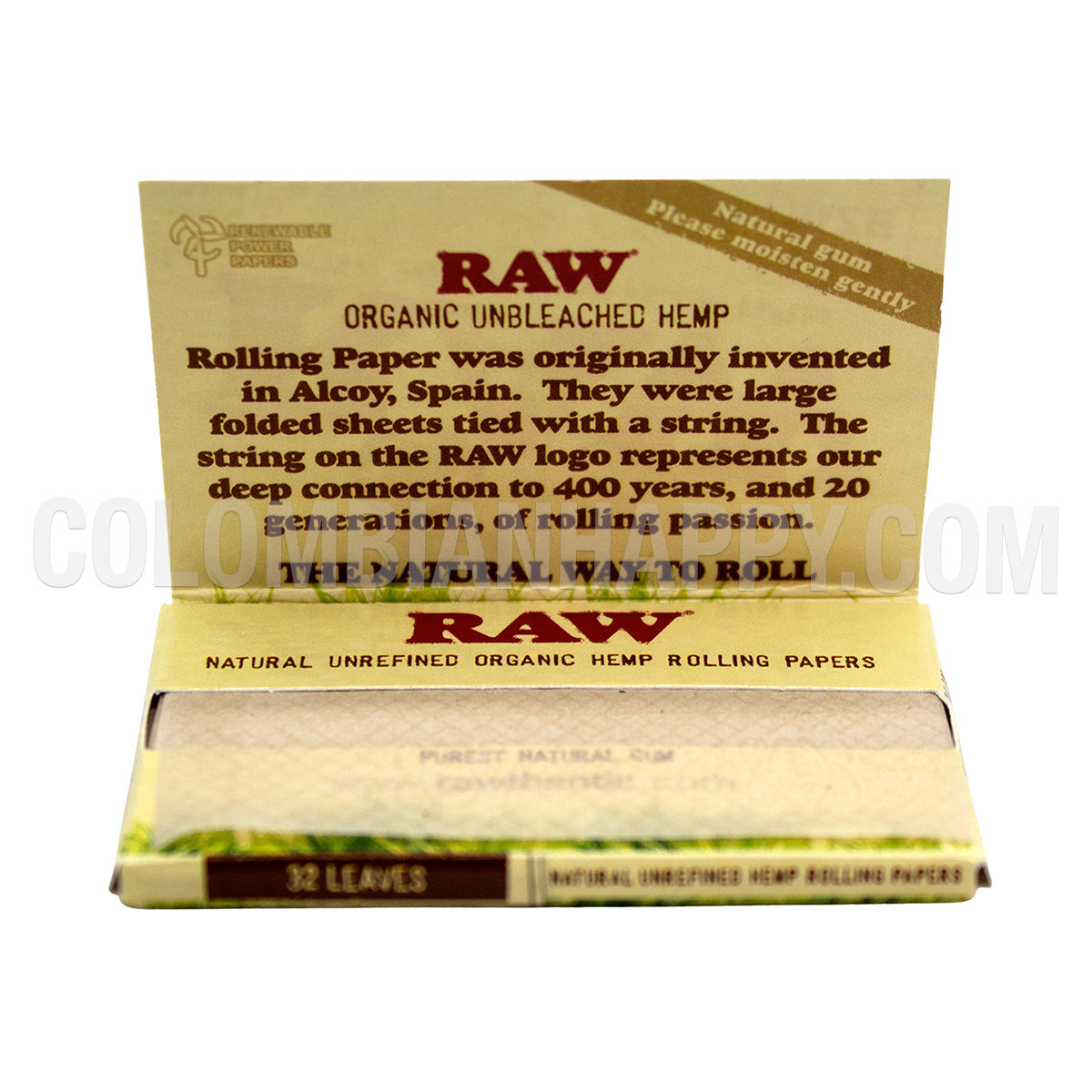 Papel RAW Organic Hemp Size 1½ (Un Medio) 60mm