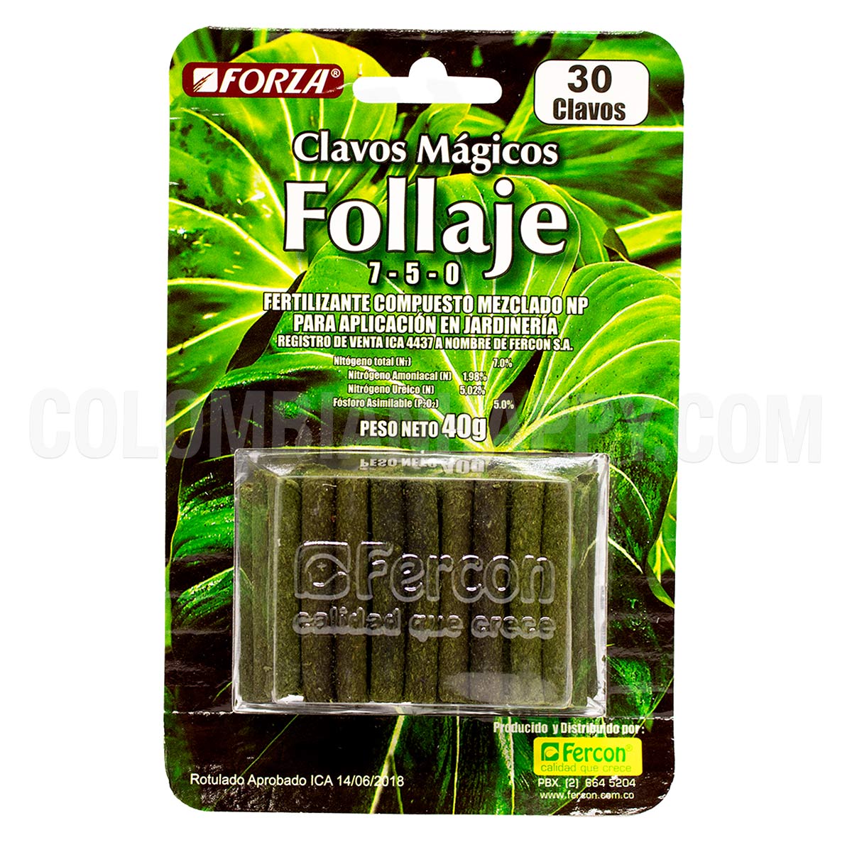 Fertilizante presentado en forma de barritas que al introducirlas en el sustrato de sus macetas entregan los nutrientes esenciales en porciones equilibradas para el desarrollo y mantenimiento de plantas verdes decorativas.