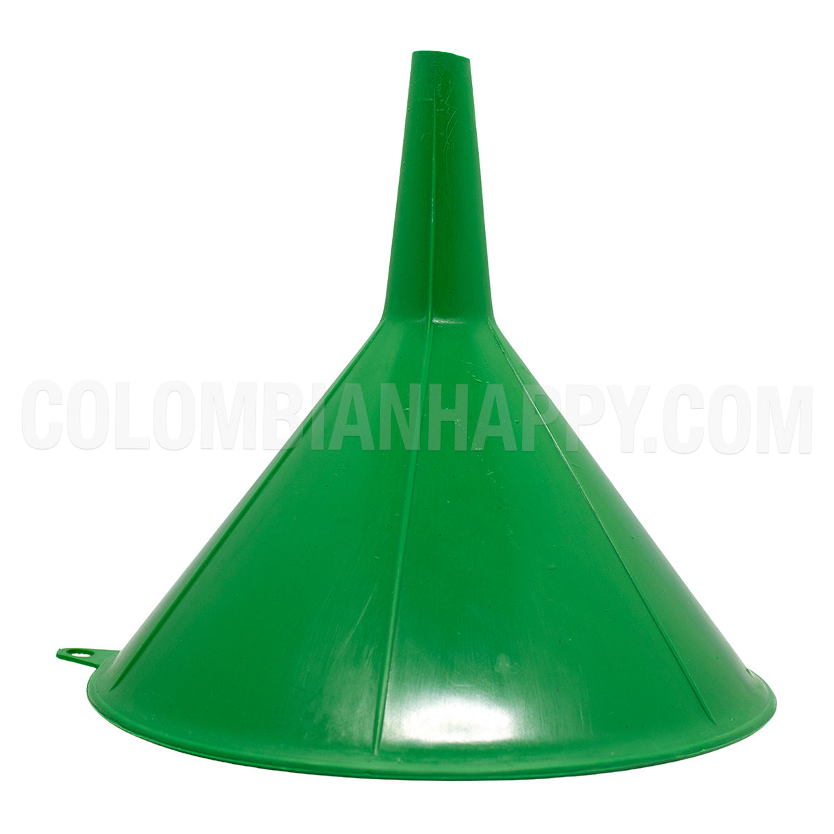 Úsalos para canalizar líquidos o materiales granulares en recipientes con bocas estrechas.  Material: Plástico color Verde.  Medidas:  Alto 18 cm - Diámetro: 19.5 cm