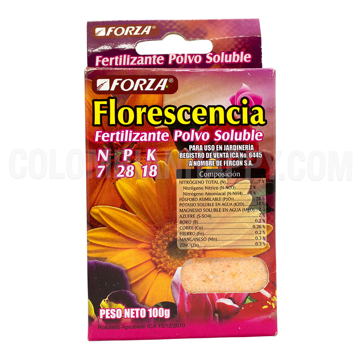 Fertilizante soluble con formula equilibrada que aumenta la fertilidad del suelo y estimula la floración de las plantas, dándoles colores vibrantes, formas perfectas y botones duraderos. Rico en elementos menores que recuperan el balance del suelo. 