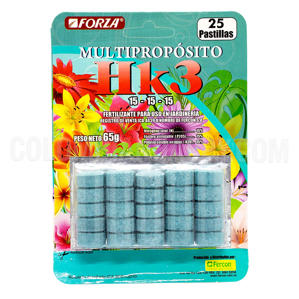 Pastillas Forza HK3 son un producto formulado especialmente para dar soporte alimenticio a todo tipo de plantas de interior o de exterior, su mezcla es tal vez la más exitosa y usada en jardinería para el permanente y correcto mantenimiento de sus plantas.