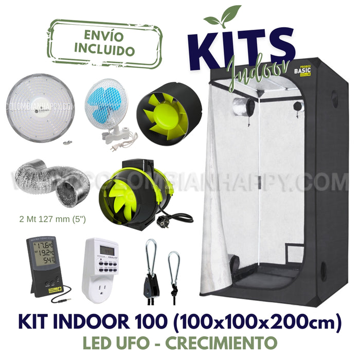 Kit indoor 100 con LED UFO - Crecimiento - Envío Incluido