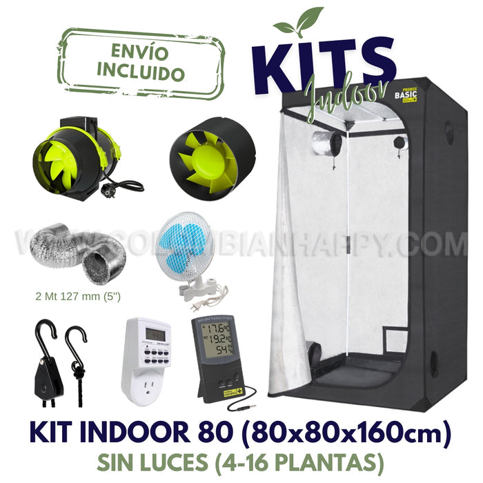 Kit indoor 80 (Sin luces incluídas) (4-16 Plantas) - Envío incluido