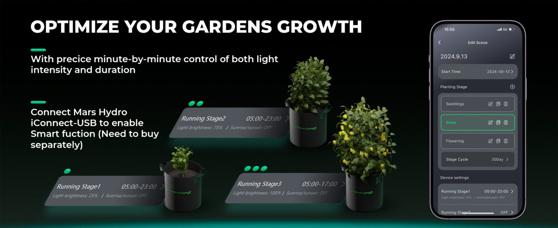 Mars Hydro FC-E4800 480W Full Spectrum LED Lámpara de cultivo Indoor