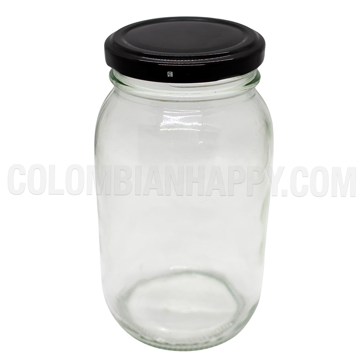 Envase de vidrio para curado Capacidad de 500 ml Tapa metálica negra
