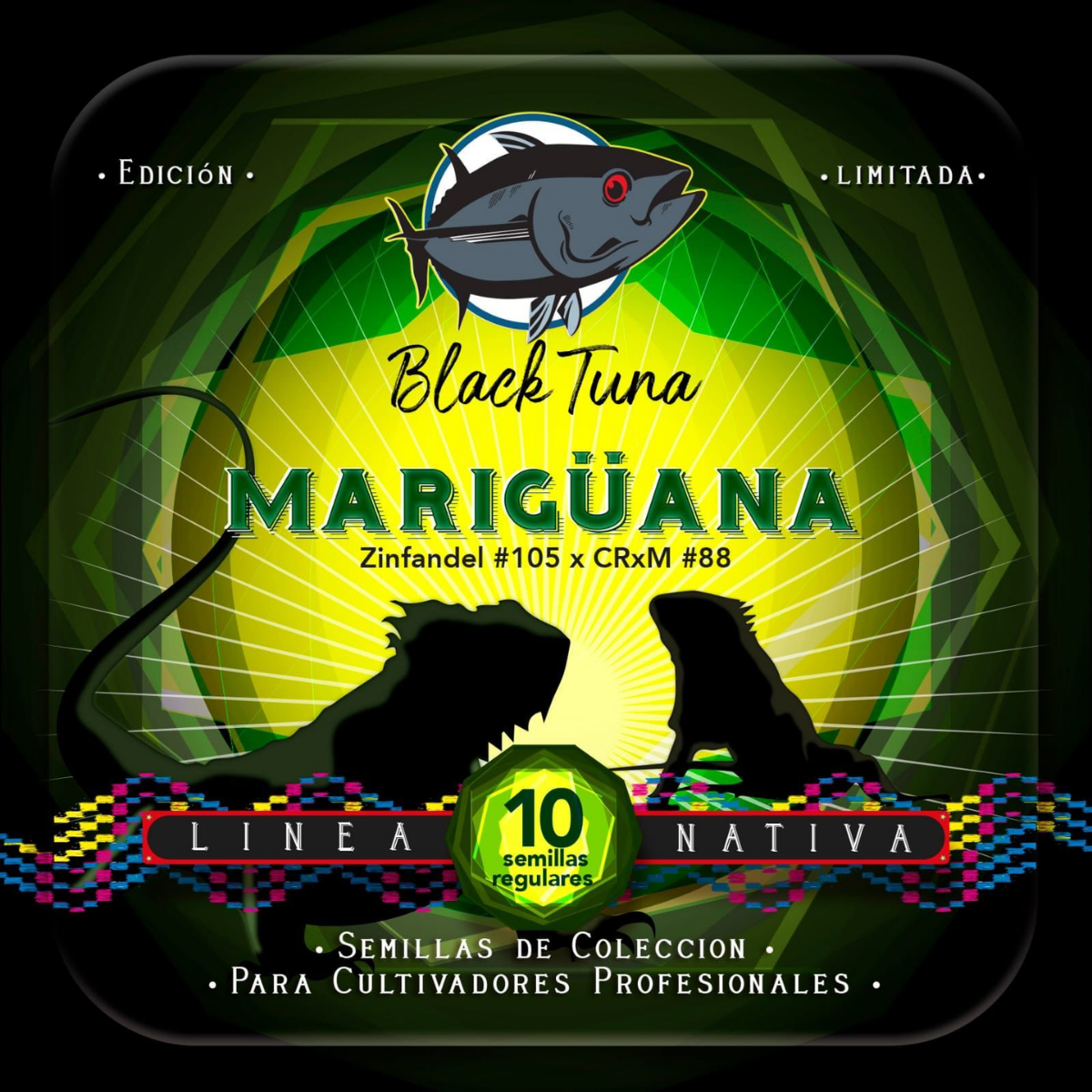 Familia: INDICA 25% / SATIVA 75% Floración : 65 - 70 Días  Dificultad: Mediana  Producción: Grande Aroma:Pinos dulces con tonos florales y metálicos 