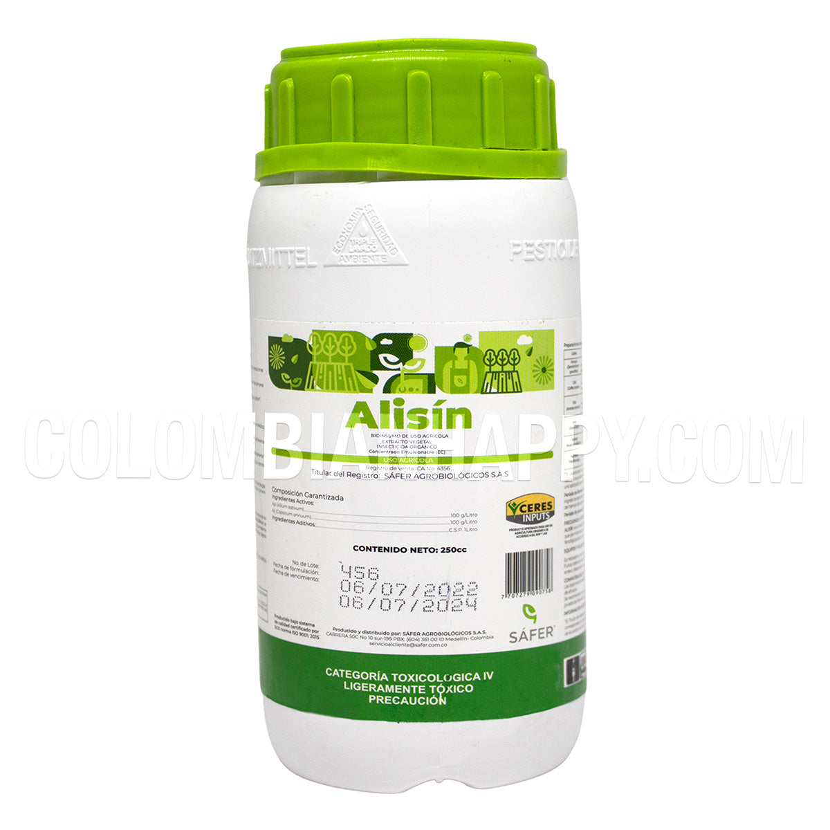 ALISIN es un insecticida biológico, cuyos ingredientes activos son los extractos de ajo-ají.  El rango de su efecto protector va desde repelencia, disuasión de la alimentación y oviposición, hasta toxicidad aguda e interferencia con el crecimiento y desarrollo de los insectos plaga.