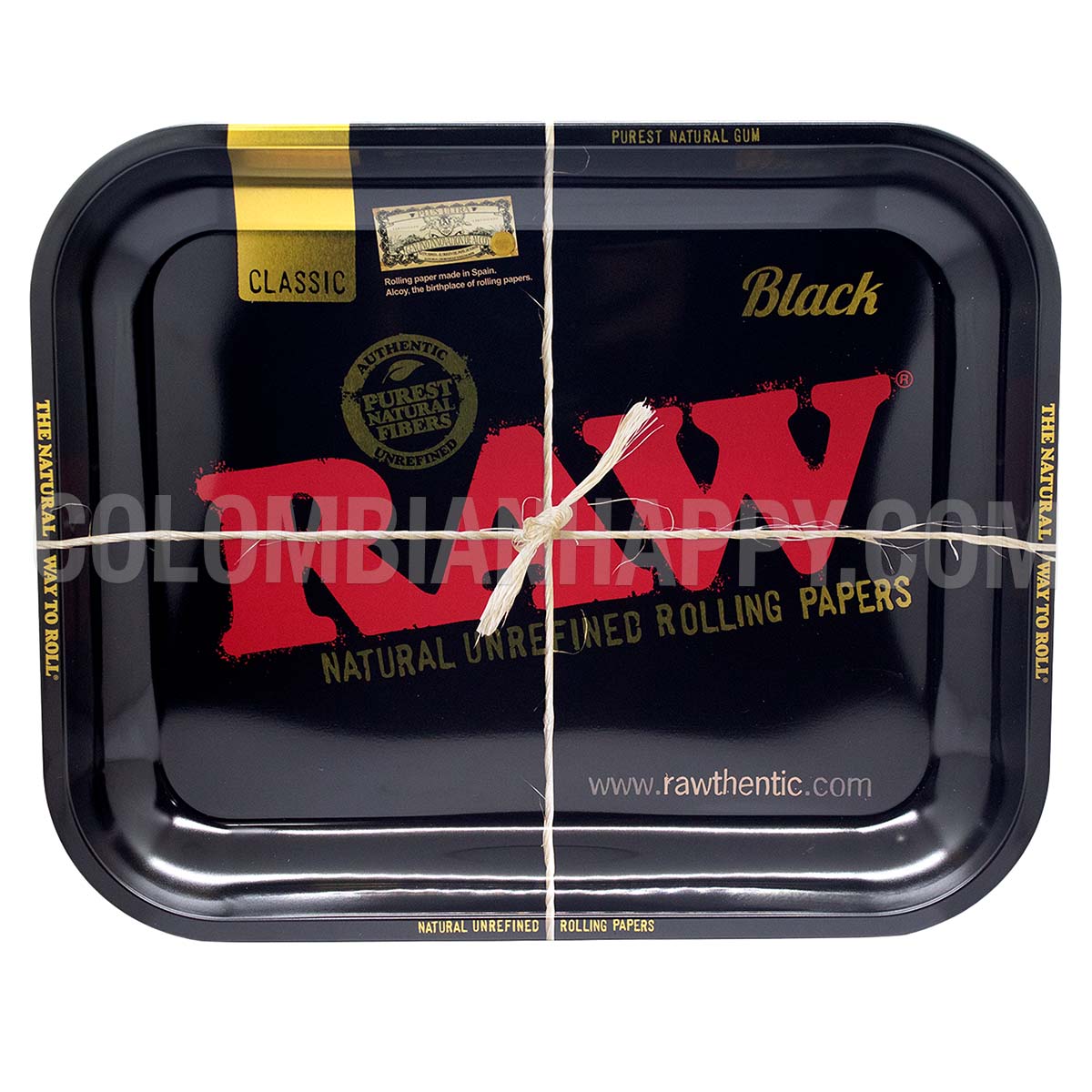 Raw Black Rolling Tray, Bandeja de Liar Raw Negra Grande