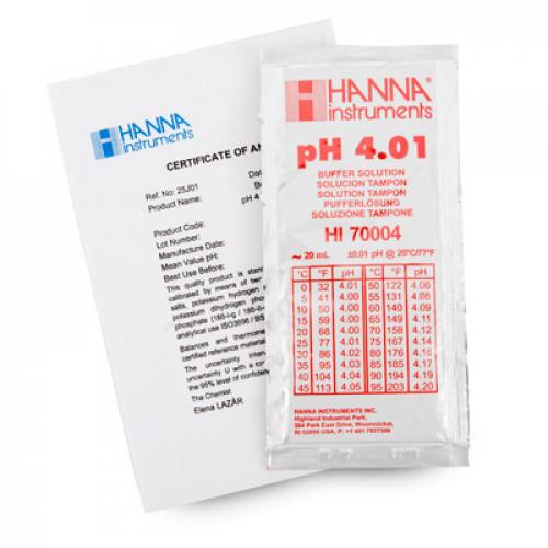 Solución de calibración PH 4.01 Hanna HI 70004C (20 ml)