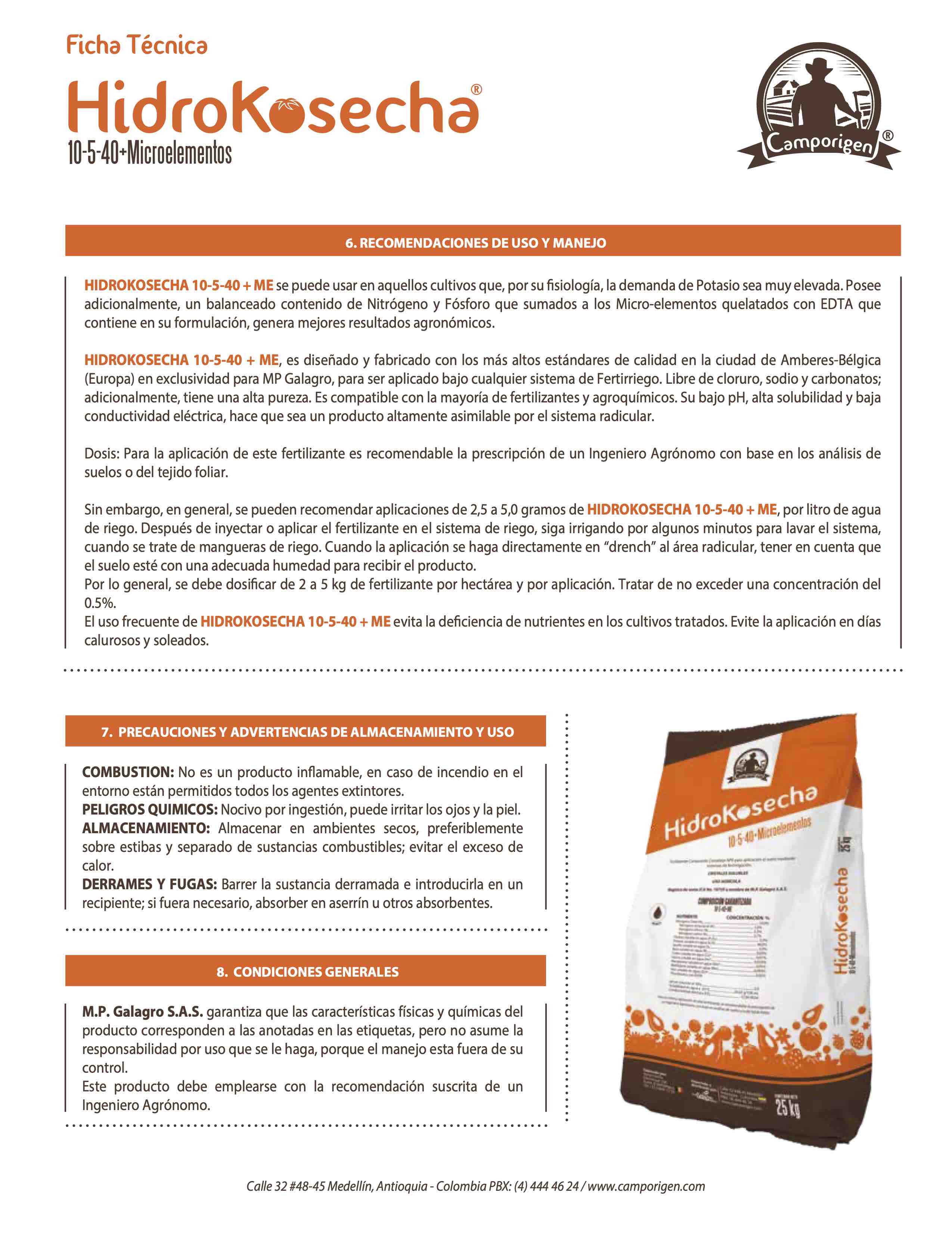 HidroKosecha 10-5-40 + Microelementos Camporigen